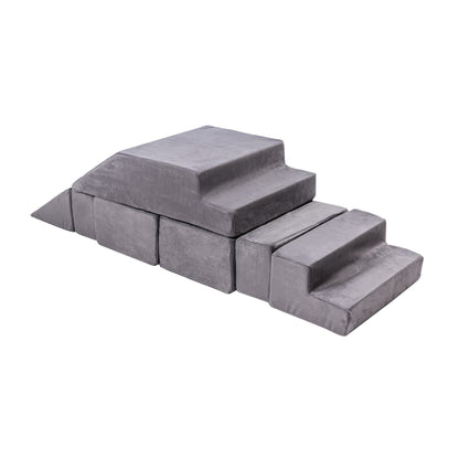 MeowBaby® minkštų kaladėlių rinkinys „Velvet Bricks“