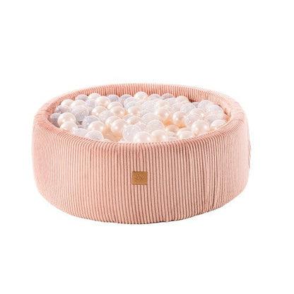 MeowBaby Aesthetic rožinis kamuoliukų baseinas – balti kamuoliukai