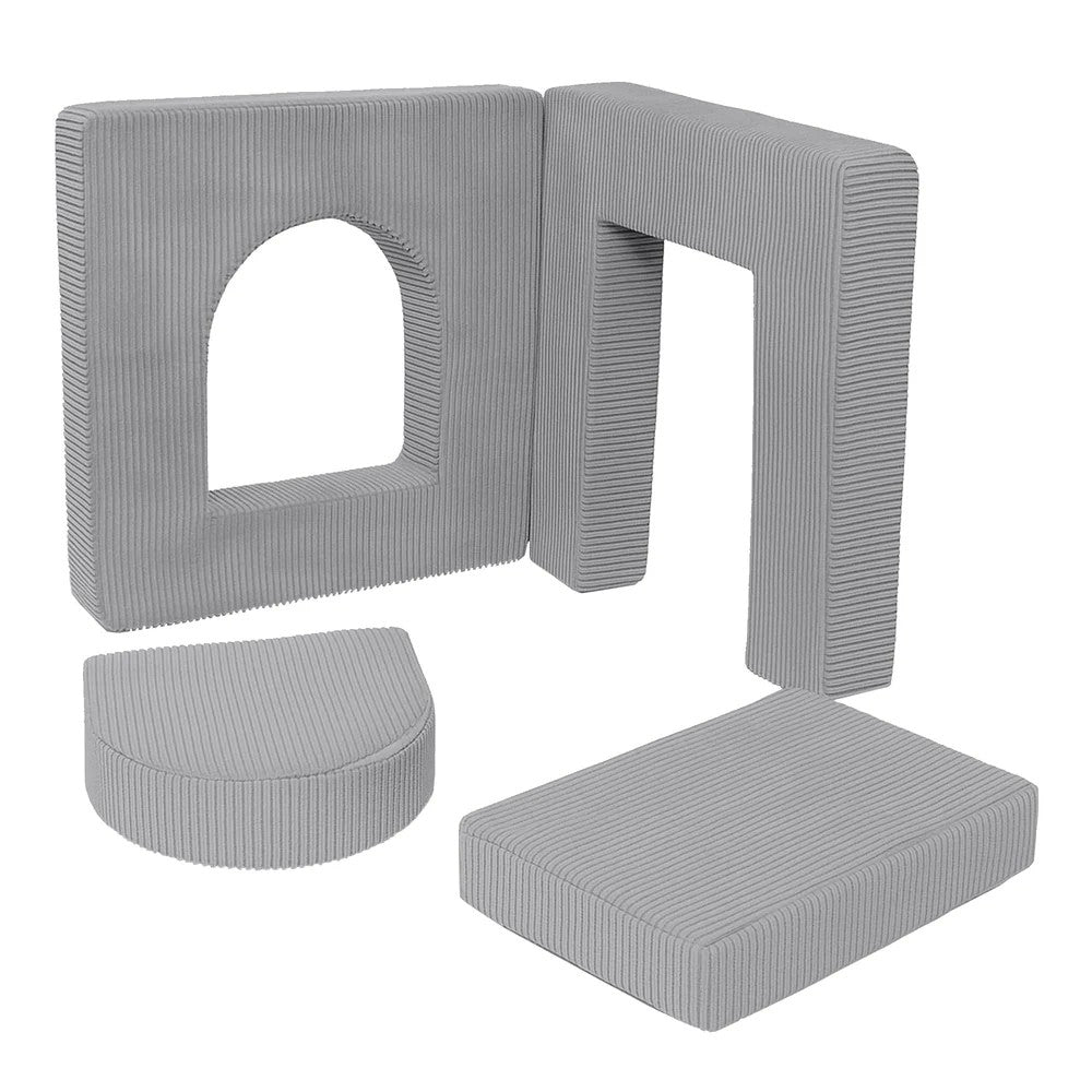 Aesthetic Soft Play Set for Toddlers, 4 Elements - Grey