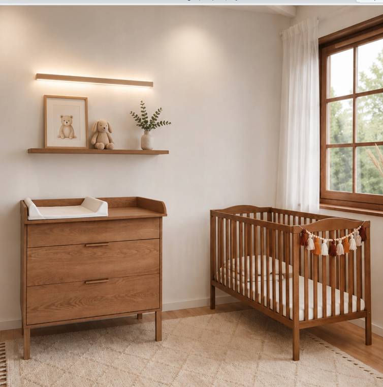 ATB NUBI 120×60 ąžuolinė lovytė su sofos funkcija