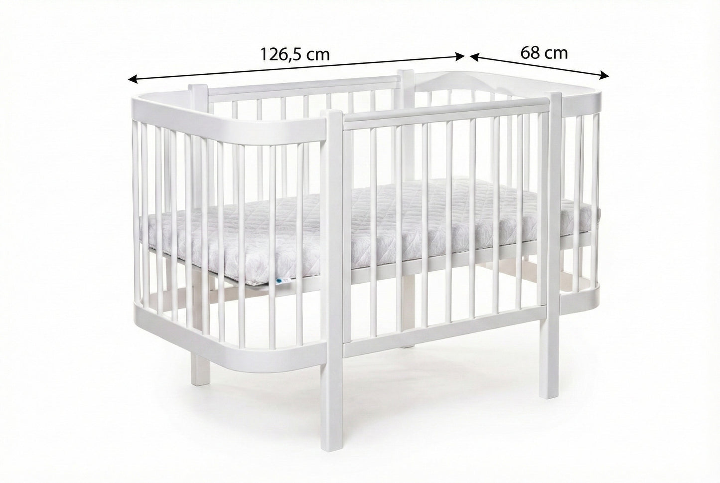 Baby Crib ELIN with Mattress - White