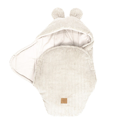 Baby Swaddle with Bear Ears – Ecru