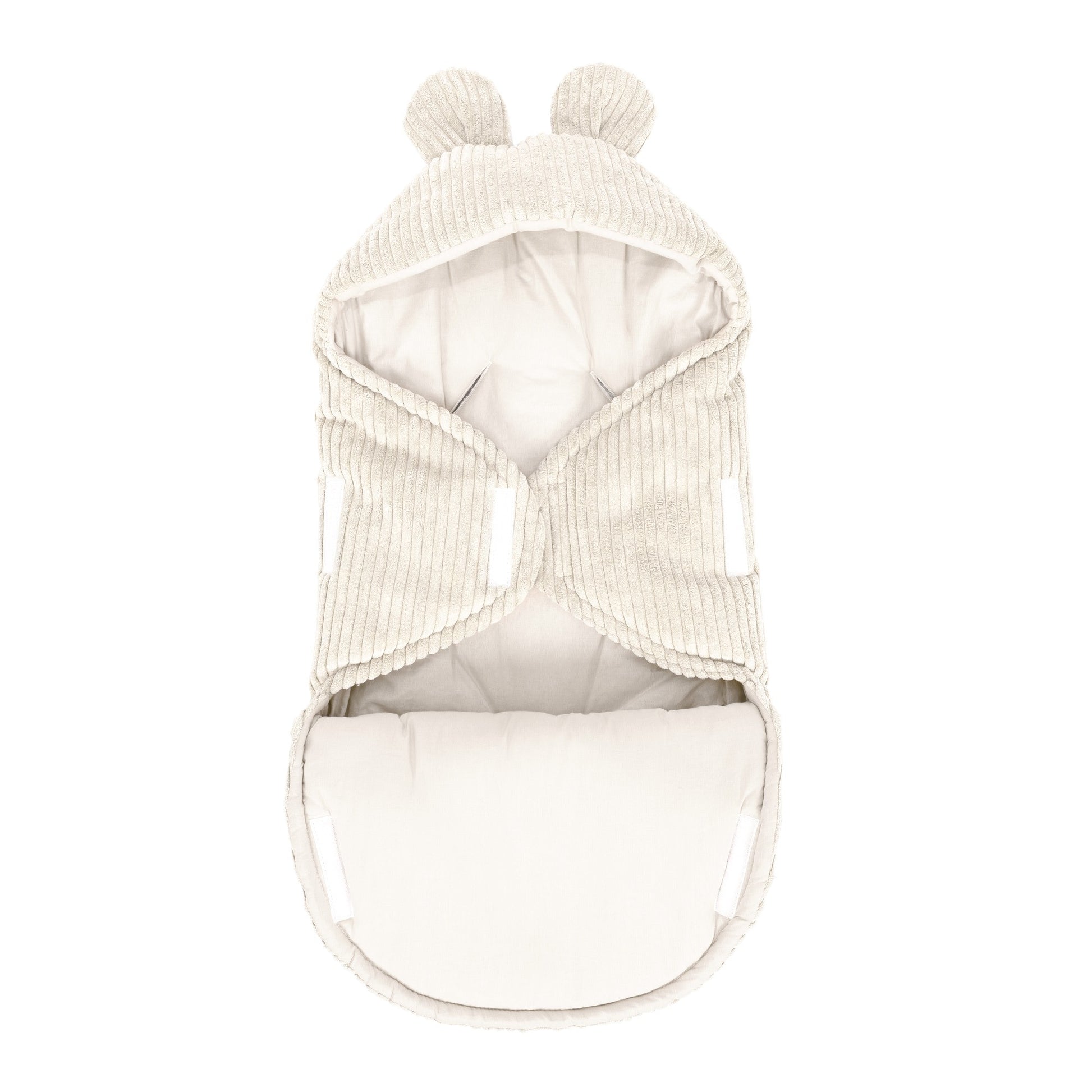 Baby Swaddle with Bear Ears – Ecru