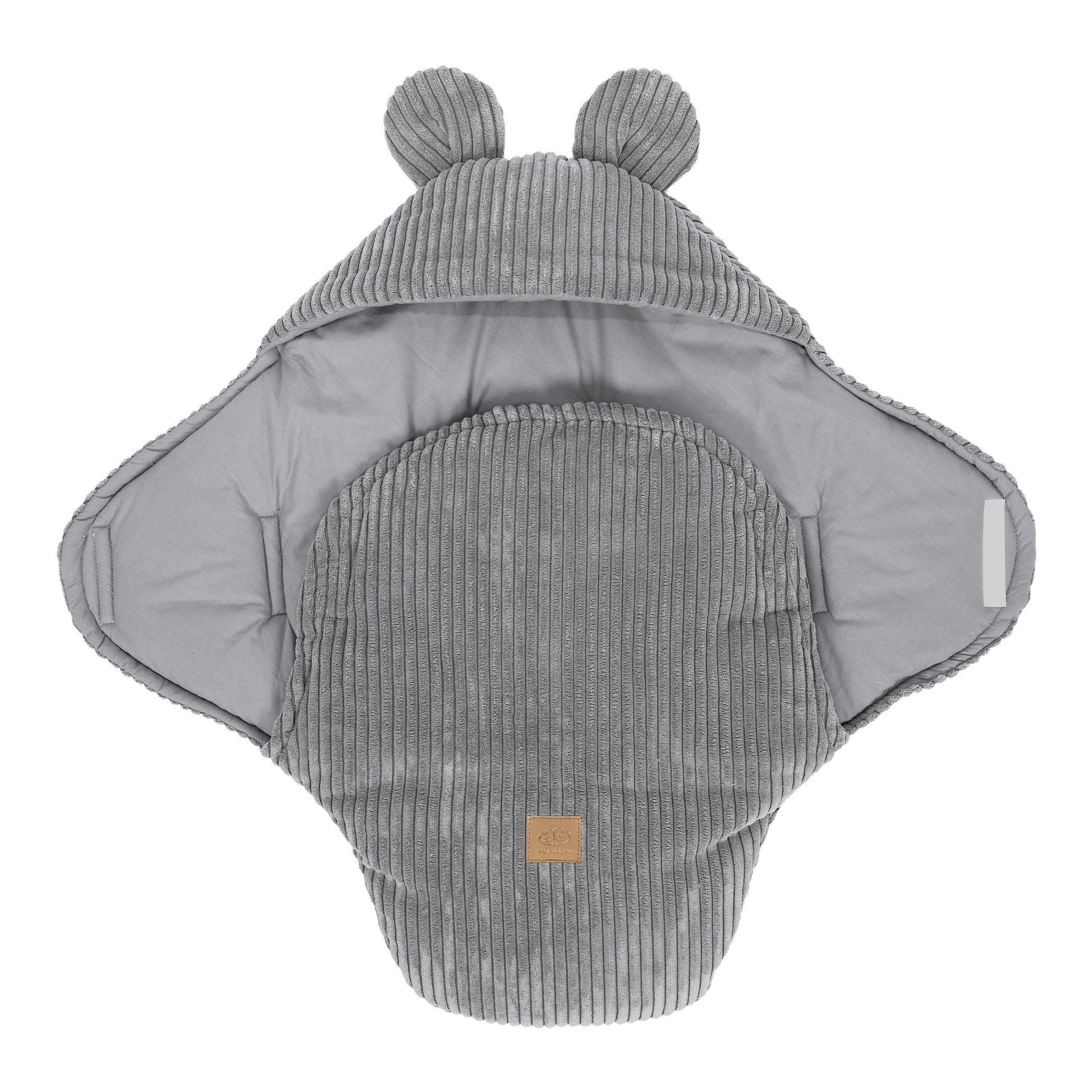 Baby Swaddle with Bear Ears – Grey