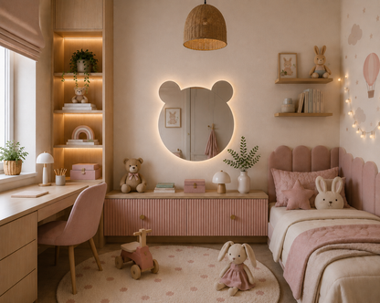 Meškiuko formos veidrodis su LED apšvietimu