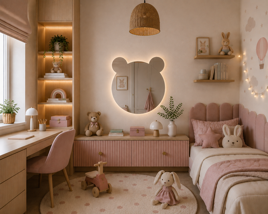 Meškiuko formos veidrodis su LED apšvietimu