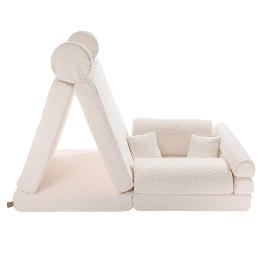 Large Modular Sofa for Kids - Premium Boucle, White