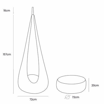 Cocoon Swing for Kids - Churros Cotton Candy White