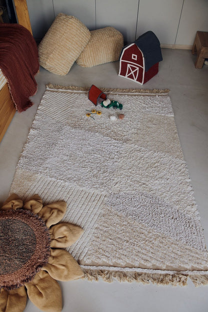 Cotton Play Rug Farm Fields with 7 Cotton Toys, 120x170 cm