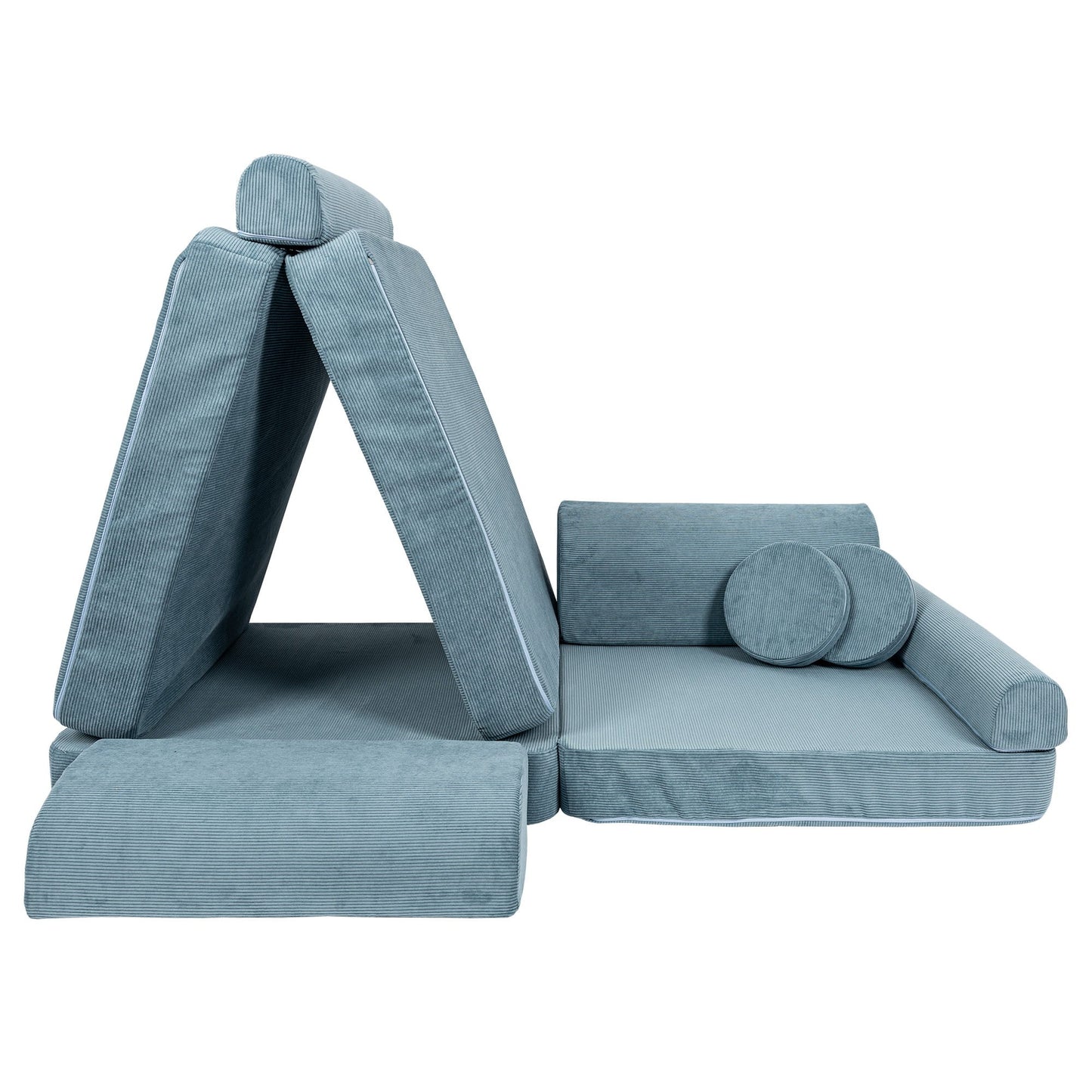 Large Modular Sofa for Kids - Slimcord Corduroy Turquise