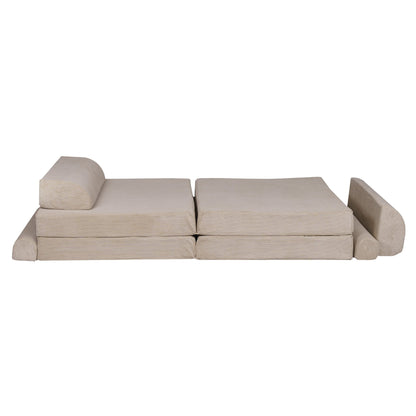 MeowBaby® Large Slimcord Premium Sofa - Ecru