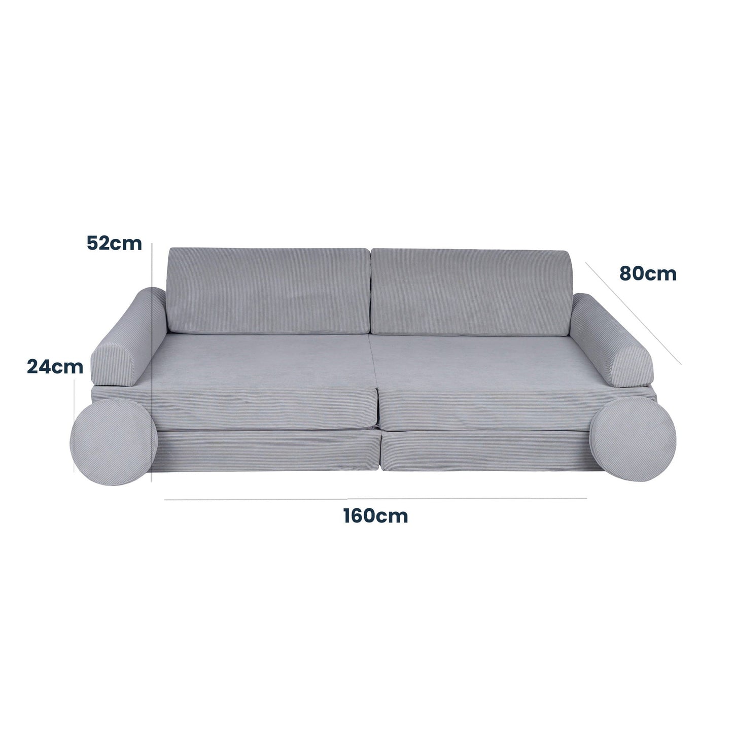 MeowBaby® Large Slimcord Premium Sofa - Gray