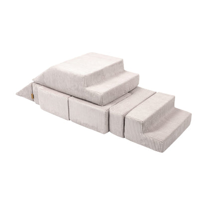 MeowBaby® Soft Velvet Bricks Sofa - Ecru