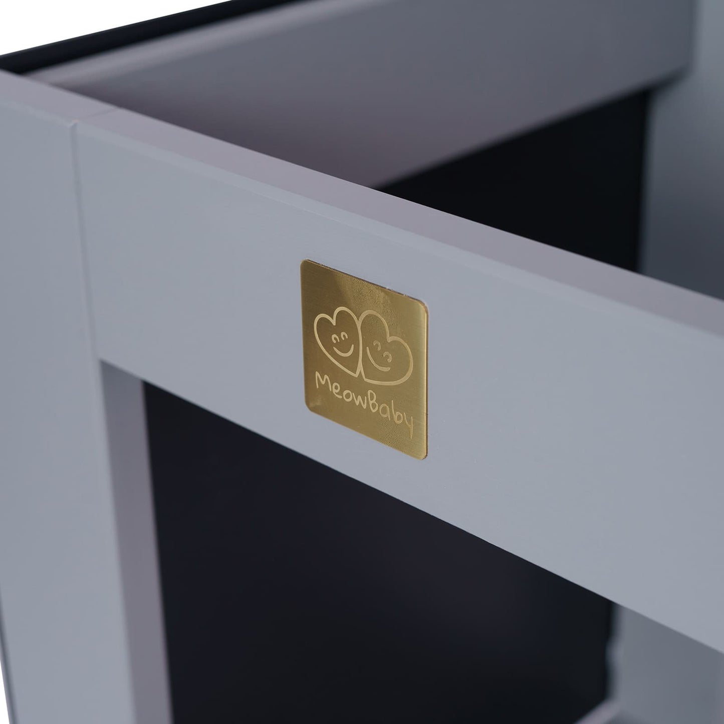 MeowBaby Wooden Kitchen Helper for Children with Board - Dark Grey