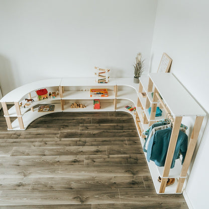 Modular Montessori Shelf Corner - 4 Shelves