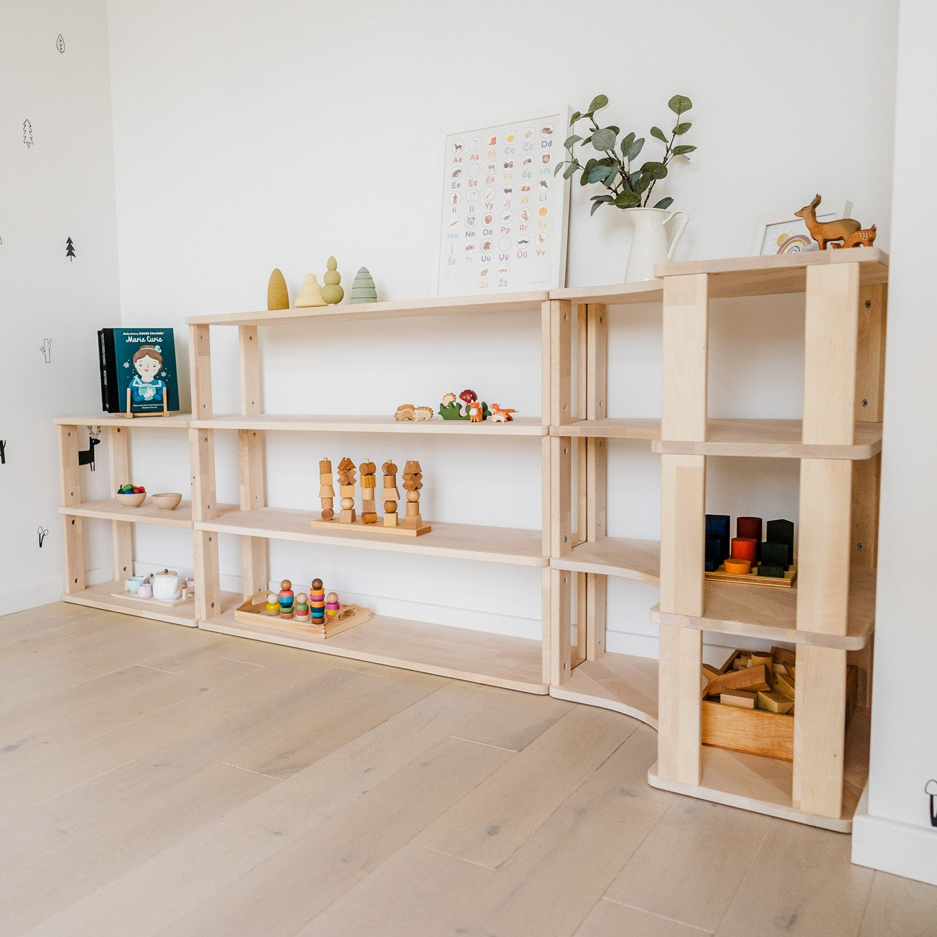 Modular Montessori Shelf Straight - 2 Shelves