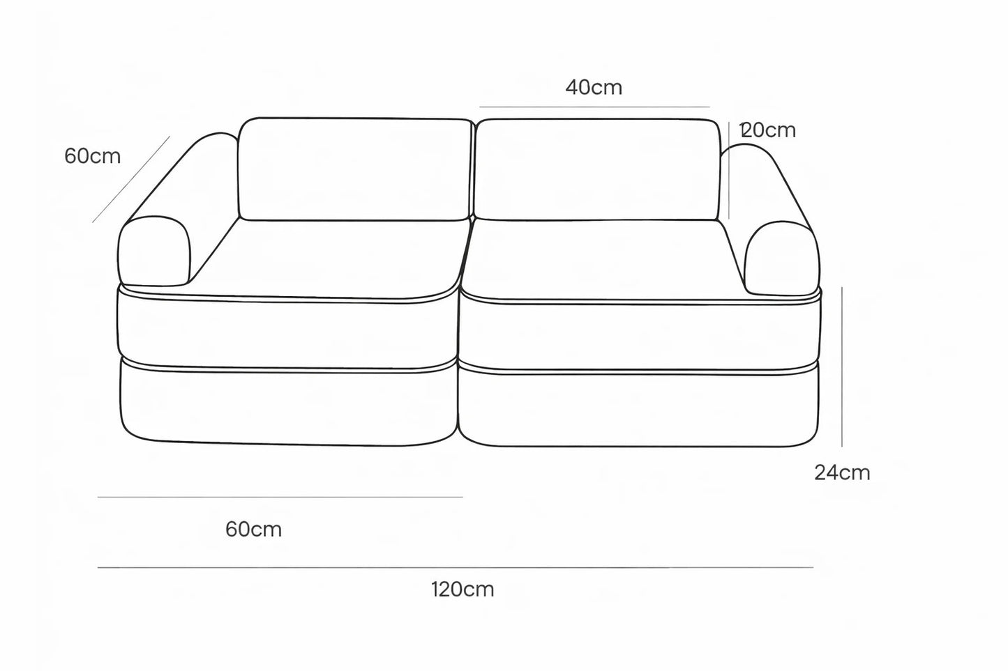 Modular Play Sofa for Children - Green