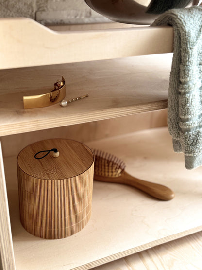 Montessori Wooden Washbasin With Storage for Kids - Small