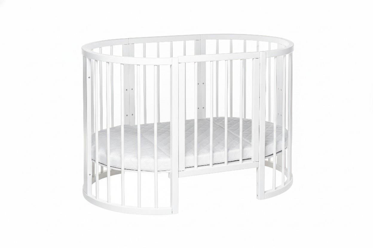 Round Baby Crib OLIN - White