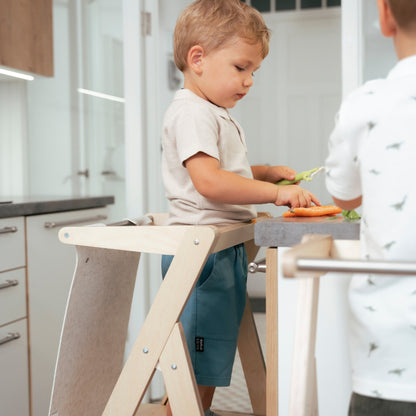 STEP'n'FOLD Foldable Helper Tower - Natural Wood