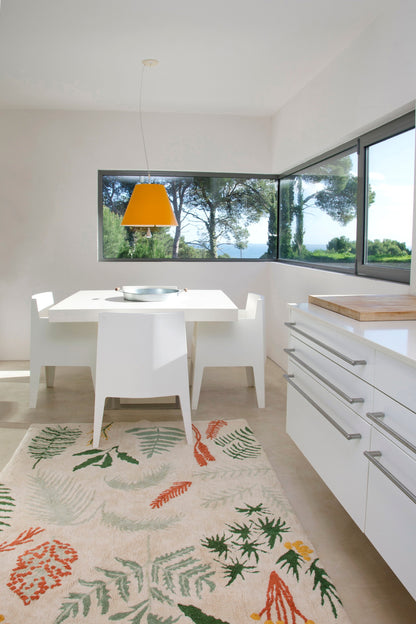 Washable Rug Botanic Plants, 140 x 200 cm 