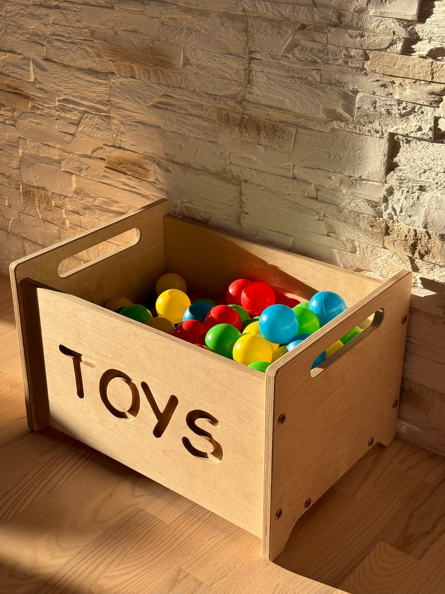 Wooden Toy Box - Montessori Nursery Storage