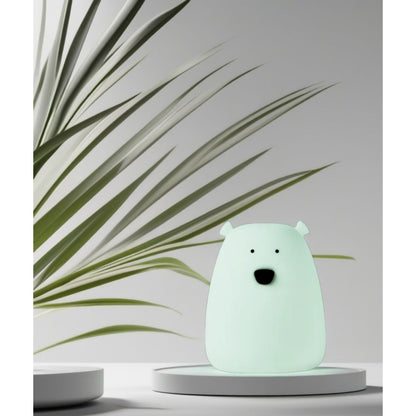 Set of 2 Mini Bear Lights - White and Arctic Green